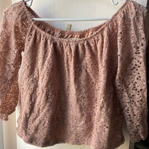 Faded Pink/ Coral Hollister Off the Shoulder Top